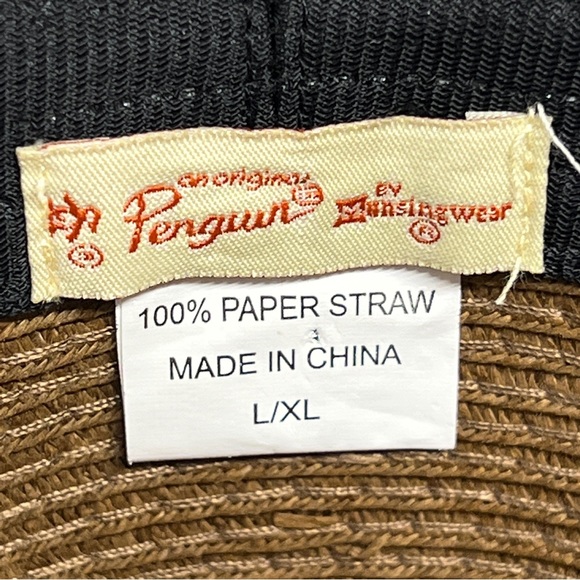 PENUIN BRAND Brown and Denim BLUE BAND with PEQUIN LOGO FEDORA Style L/XL - Picture 11 of 17